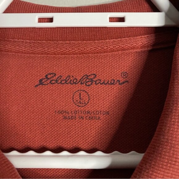 Eddie Bauer Men's Tall 100% Cotton Coral Polo Golf Shirt - Picture 5 of 8